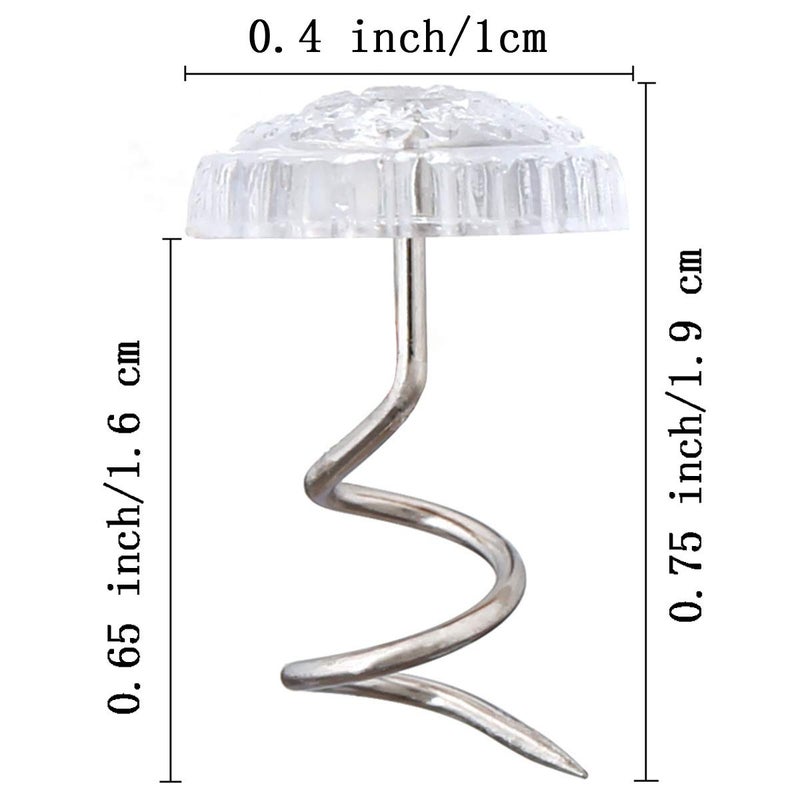 Akstore 60 Pcs Clear Bed Skirt Pins with Twist Pins for Upholstery, Slipcovers and Bedskirts - Image 2